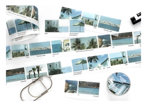 Détail du ruban adhésif washi One Fine Day avec paysages marins pour décoration créative