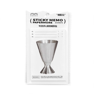 PaperMore minimalist sticky memo with cocktail glass design and ruled lines for notes