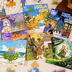 Dream Quest Series Fairy Tale PET Stickers For Scrapbooking Journal Decorative Illustrative Forest Ocean Desert Theme