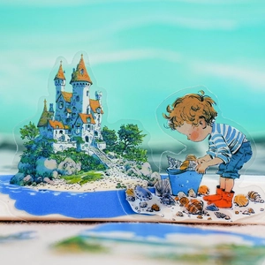 Fairy tale dream journey PET decorative stickers featuring fantasy castle and beach boy