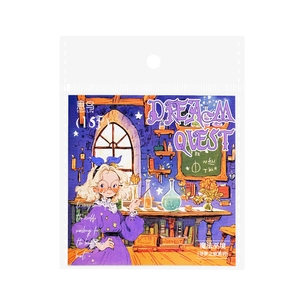 Fairy tale magic dream quest PET stickers featuring purple alchemy laboratory theme 15 pieces