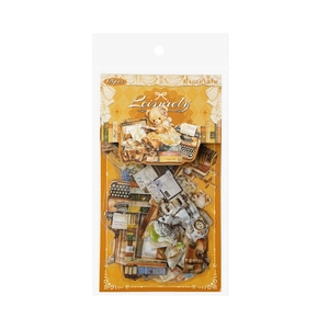 Leisurely series PET decorative stickers featuring vintage bears and typewriter for scrapbooking