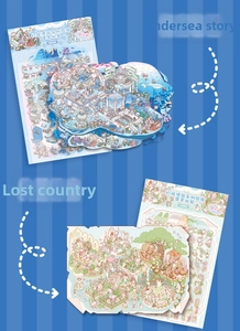 Macro shot of Wonderland Roaming Series 3D miniature stickers in sea and forest themes