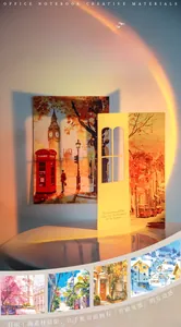 Détail d'autocollants de scrapbooking avec mécanisme de fenêtre 3D coulissante urbaine
