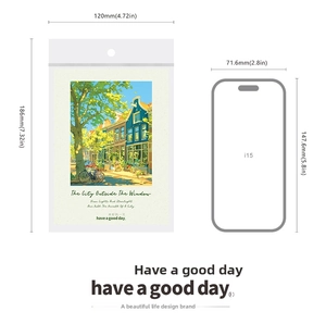 Autocollants de scrapbooking avec paysage urbain et comparaison de taille de smartphone