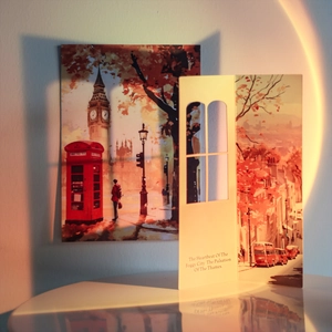 Creative Window View City Scenery Journaling Material Paper For Scrapbooking DIY Decoration Artistic Hand Painted Card Stationery