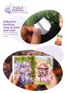Detail of peeling pre-cut dream fantasy star river crystal stickers for DIY journals