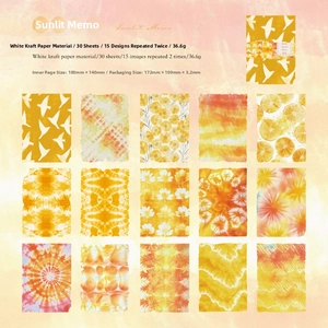 Detailed grid view of Warm Sun theme scrapbooking paper with floral and bird patterns