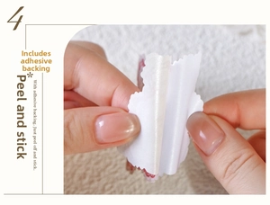 Close-up of self-adhesive lace border stickers with easy-to-peel backing for DIY crafts