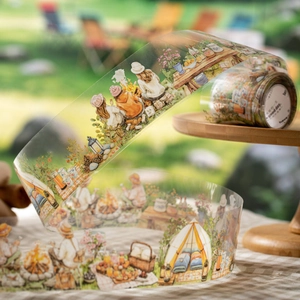 Camping Plan PET Nastro Decorativo Dipinto a Mano Foresta Camper Scenografia Scrapbooking Washi Tape Per Fai da Te Diario Cancelleria