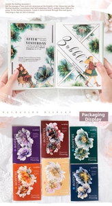 Detail of Shadow Painting PET flower stickers for DIY journaling with 15 pieces per box