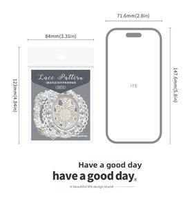 Lace border stickers for DIY scrapbooking with 20 pieces showing size comparison