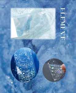Macro view showing holographic laser elements and transparent PET texture of fish stickers