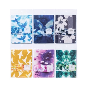 Vintage tie-dye scrapbook paper pack with six retro styles and artistic textures