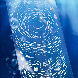 Holographic PET fish swarm stickers with iridescent effect for DIY scrapbooking decor