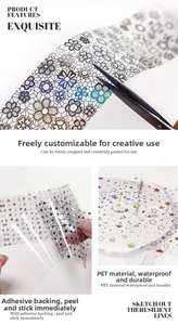 Detailed view of waterproof holographic PET tape with floral patterns and easy-cut design