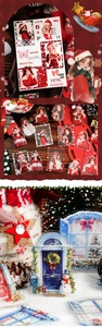 Close-up of Christmas surprise night DIY planner stickers with girl illustrations
