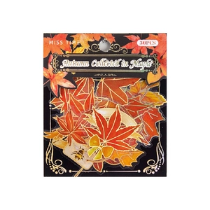 MISS TIME Autumn Collected in Maple decorative PET stickers with orange maple leaf designs