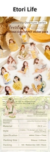 Detailed PET landscape sticker pack showing girl lifestyle scenes for DIY journaling decor