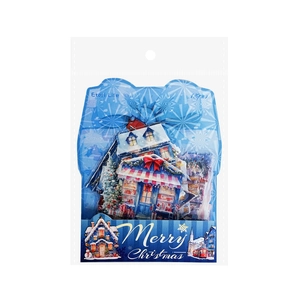 Christmas theme sticker pack set of 15 pieces with festive winter snow house scene