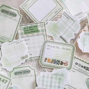 Sage green watercolor plaid aesthetic scrapbooking paper set with vintage grid patterns
