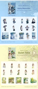Detail of PET stickers showing Leisurely Prelude series with rainy memories themes