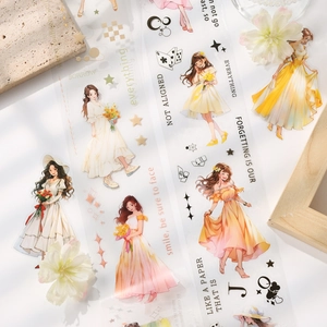 Jenny's Journey PET decorative washi tape set featuring elegant girl illustrations