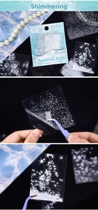 Detail of transparent PET sparkling water ripple stickers for journaling decoration