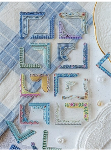 Autocollants PET vintage en forme de L avec motifs floraux pour scrapbooking et albums