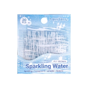 MissTime Sparkling Water series PET stickers with realistic semi-transparent ripple designs