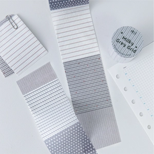 Minimalist Grid Washi Tape Decorative Plaid Dots Masking Tape for Scrapbooking Journaling DIY Arts Crafts Stationery