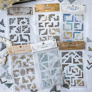 Autocollants d'angle vintage en résine pour scrapbooking et albums photos DIY Mo-Card