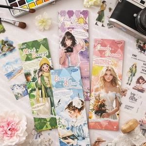 Libro di Adesivi in PET Impermeabili Serie Lightness Story per Diario Adesivi Decorativi Fai da Te per Scrapbooking e Artigianato
