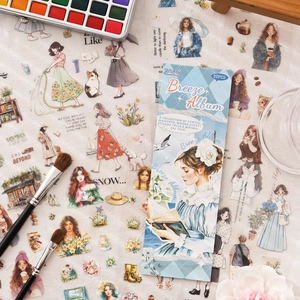 Set di adesivi vintage con ragazza e fiori Breeze Album per decorazioni scrapbooking DIY