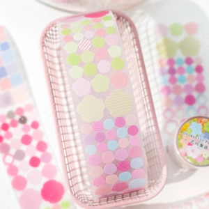 Pastel geometric floral PET tape collection for scrapbooking and DIY crafts decoration