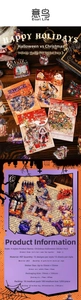 Adesivi festivi in PET con motivi di Halloween e Natale per decorazioni di scrapbooking