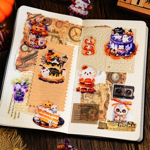 Set di adesivi PET Halloween con zucche e fantasmi per decorazione di scrapbooking