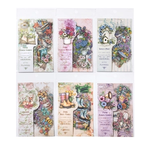 Retro Dusk Garden PET stickers set with 6 floral themes and 120 pieces for DIY scrapbooking