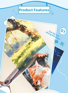 Nahaufnahme von DIY-Dekoband mit einfach zuschneidbaren illustrierten Katzen und Naturmotiven
