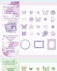 Detail of floral butterfly hollow out craft paper for scrapbooking and journal decoration