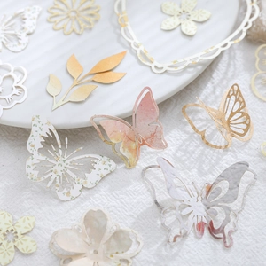 Laser Cut Hollow Out White Kraft Scrapbooking Decorative Material Flower Butterfly Lace Paper For DIY Journal Planner Crafting