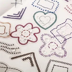 Vintage Embroidery Pattern PET Sticker Pack Waterproof Decorative Stickers For Scrapbooking Journaling DIY Craft Supplies