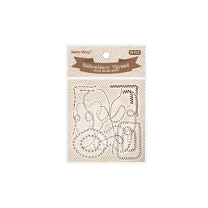 Retro embroidery thread style sticker pack for journaling with 20 pieces of textile patterns
