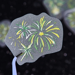 Sparkling firework themed stickers for DIY scrapbooking with shimmering sand texture