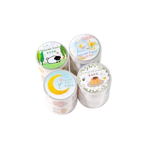 Fairytale Forest washi tape set with four rolls featuring cute nature-themed illustrations
