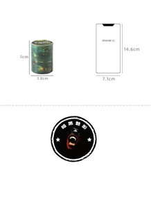 Detailed size comparison of cosmic washi tape with Dark Phantom circular stickers