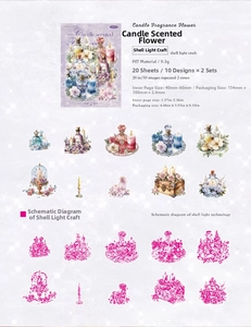 Spécifications des autocollants vintage en PET avec finition shell light pour le scrapbooking