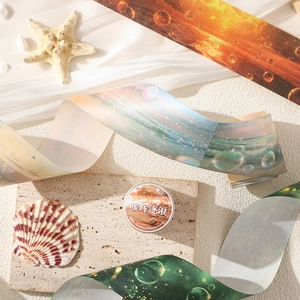 Ocean themed decorative tape with sea wave patterns for creative scrapbooking