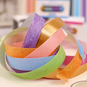 Set di nastri adesivi colorati Retro Story con texture dorata per decorazioni e scrapbooking