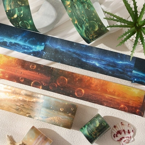 Artistic ocean-themed decorative washi tape set for creative bullet journaling and scrapbooking